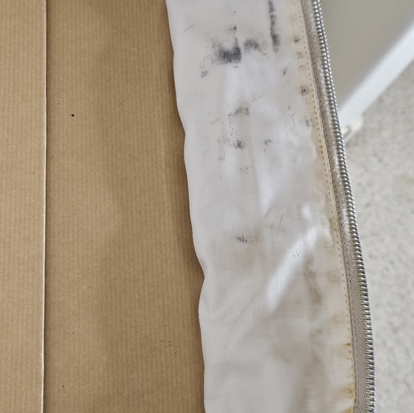 Chanel XL Travel Ligne Ivory Tan White Cream Nylon Duffle Bag - Picture 13 of 16